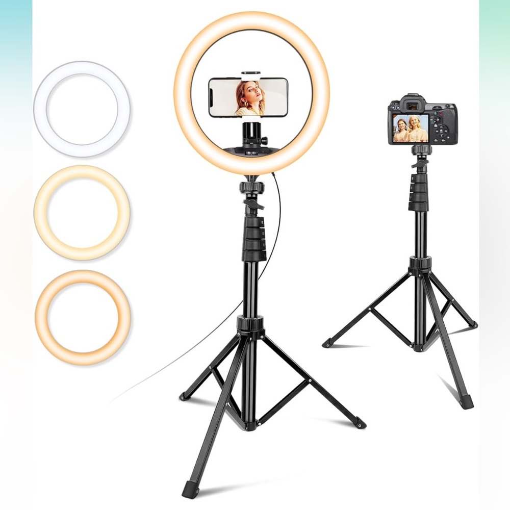 UBeesize 12” Selfie Ring Light with 62” Extendable Tripod Stand & Remote